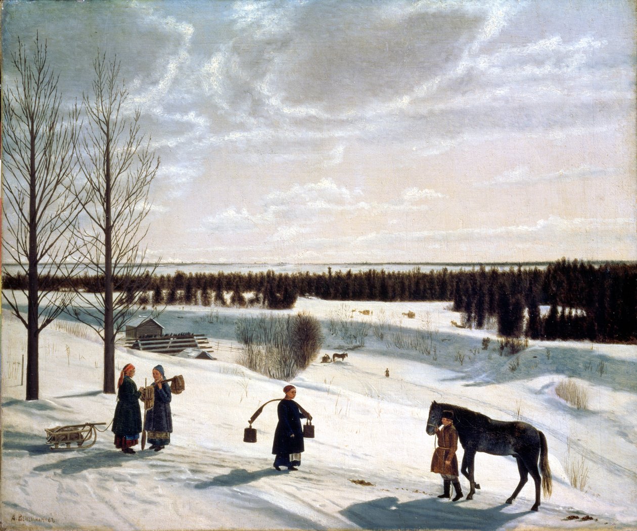 Zimní krajina aneb Ruská zima, 1827 od Nikifor Stepanovich Krylov