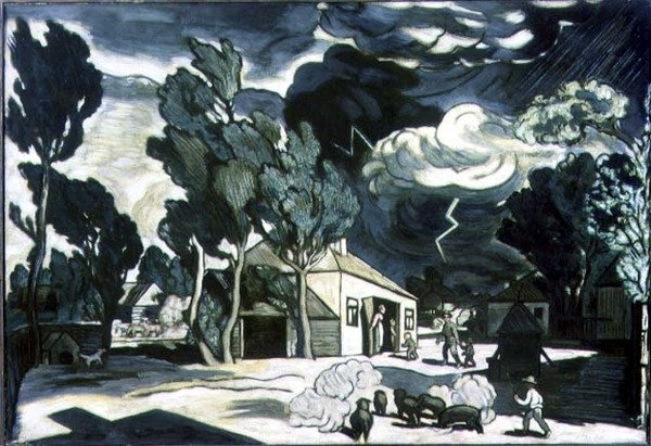 Krajina s bouří (olej na plátně) od Nikifor Stepanovich Krylov