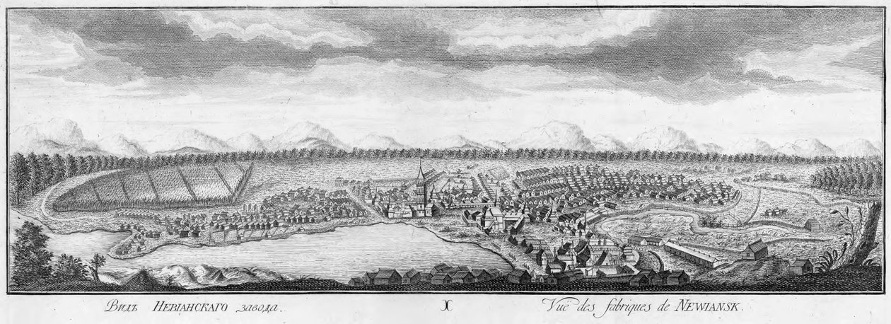 Pohled na Nevyanské železárny, 1769. od Nikita Fyodorovich Chelnakov