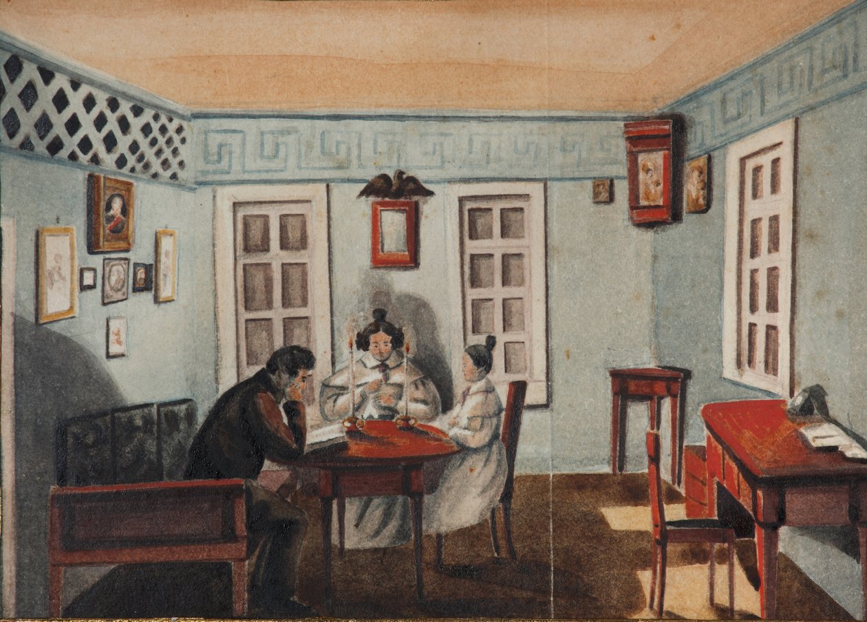 Nikita Muravyov se svou dcerou Sofií v exilu v provincii Irkutsk, 1837 od Nikita Mikhailovich Muravyov