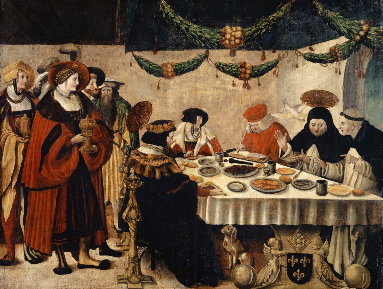 Svatý Tomáš Akvinský u stolu krále Ludvíka Svatého, 1516-18 od Niklaus Manuel