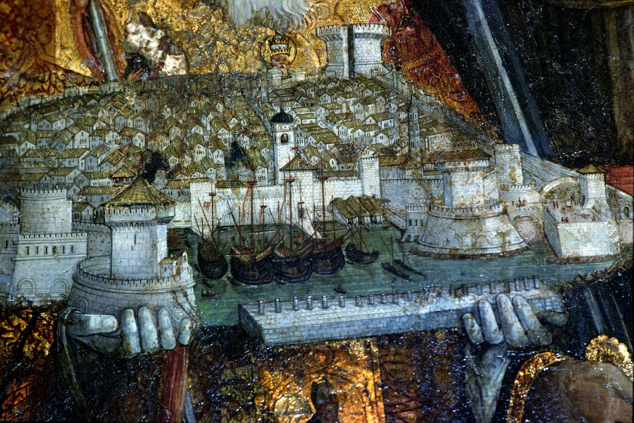 Opevněné město, které nese St. Blaise (detail) (viz 136814) od Nikola Bozidarovic