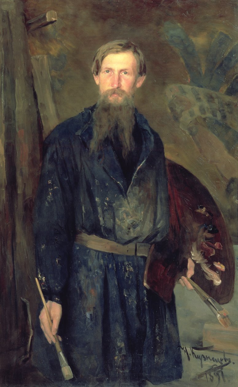 Portrét Viktora Michajloviče Vasněcova (1848-1926), 1891 (olej na papíře) od Nikolai Dmitrievich Kuznetsov