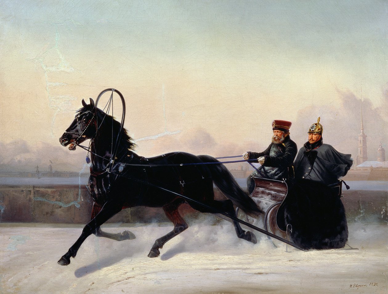 Císař Mikuláš I. (1796-1855) Jízda na saních od Nikolai Egorevich Sverchkov
