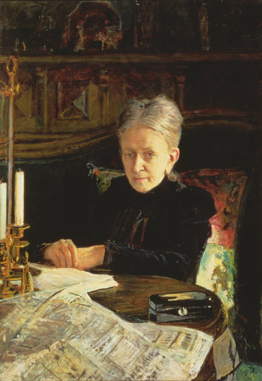 Portrét Eleny Osipovny Likhachevové (1836-1904) spisovatelka a sociální aktivistka, 1892 od Nikolai Nikolaevich Ge