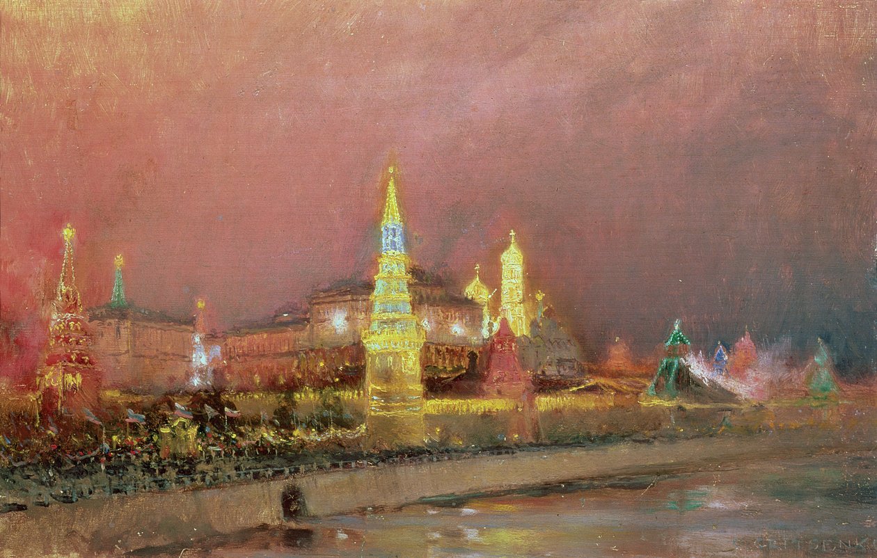Iluminace v Kremlu, 1896 od Nikolai Nikolaevich Gritsenko