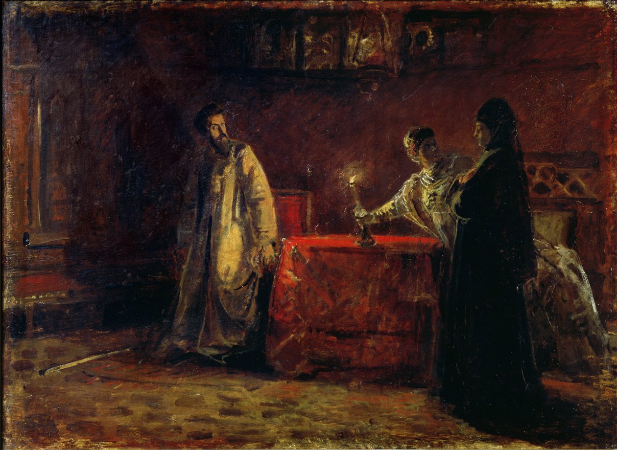 Car Boris Godunov (1551-1605) a carevna Marta, 1874 od Nikolai Nikolajevitch Gay