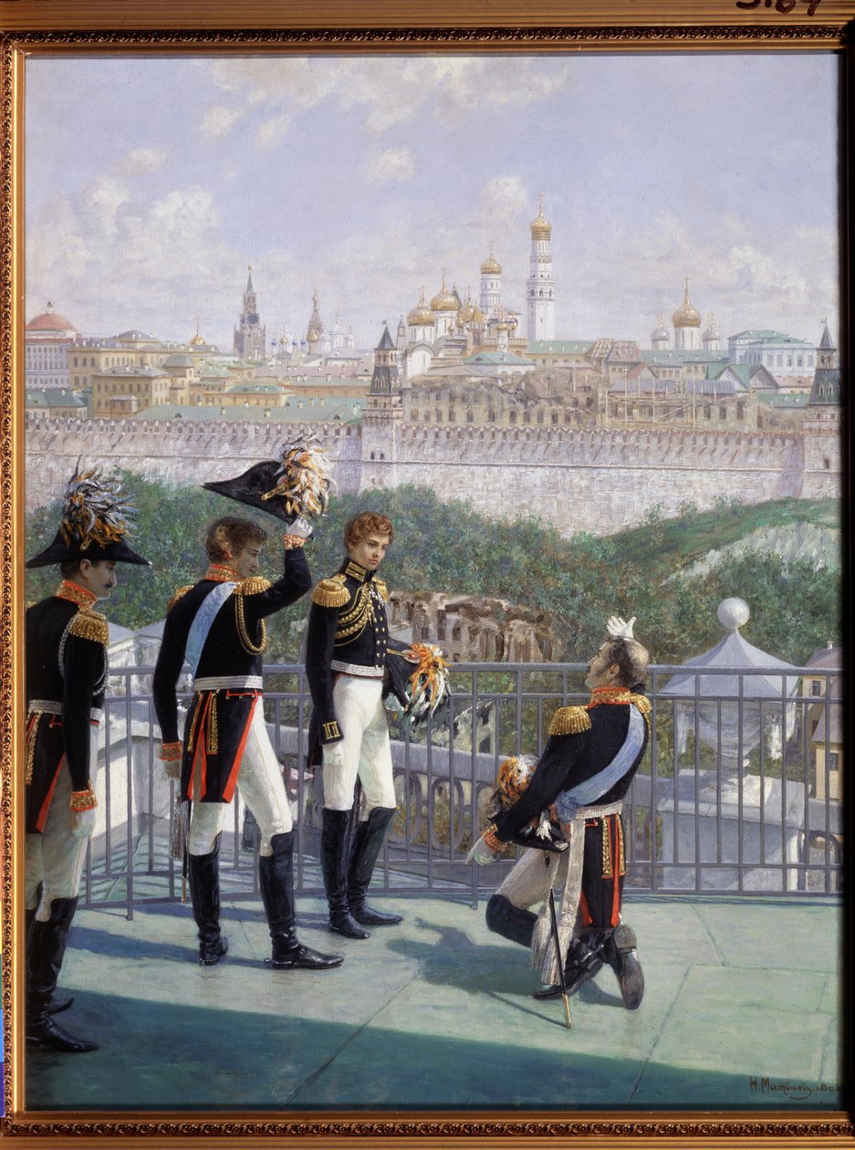 Fridrich Vilém III Pruský děkující Moskvě za záchranu jeho říše, 1896 od Nikolai Sergeyevich Matveyev