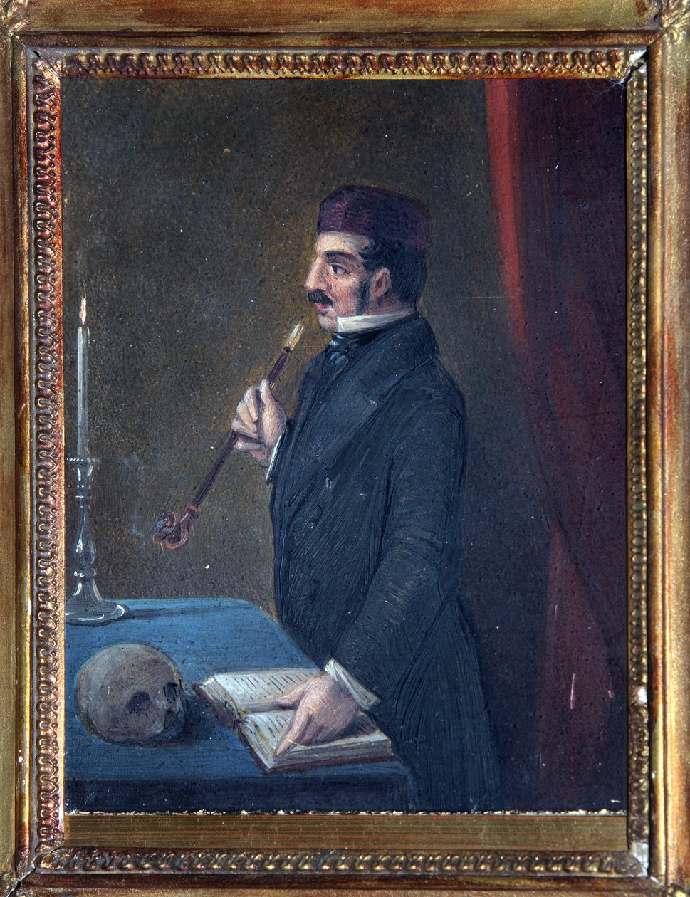 Portrét Ferdinanda Wolfa (1797-1854). (člen děkabristického nebo děkabristického povstání v roce 1825). Dílo Nikolaje Alexandroviče Bestuževa (1791-1855), akvarel na papíře, cca 1830-1840. ruské umění od Nikolai Alexandrovich Bestuzhev