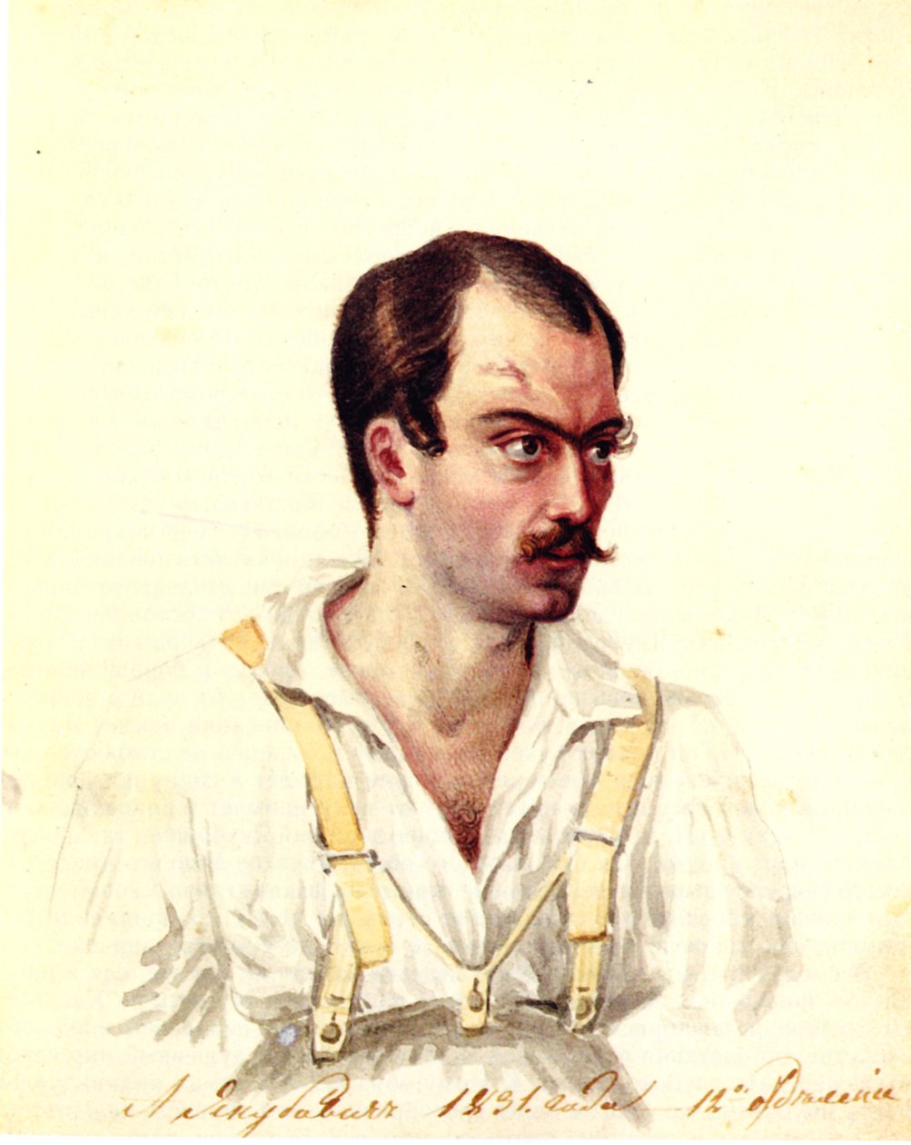Portrét děkabristy Alexandra Ivanoviče Jakuboviče 1792-1845, 1831 od Nikolai Alexandrovich Bestuzhev