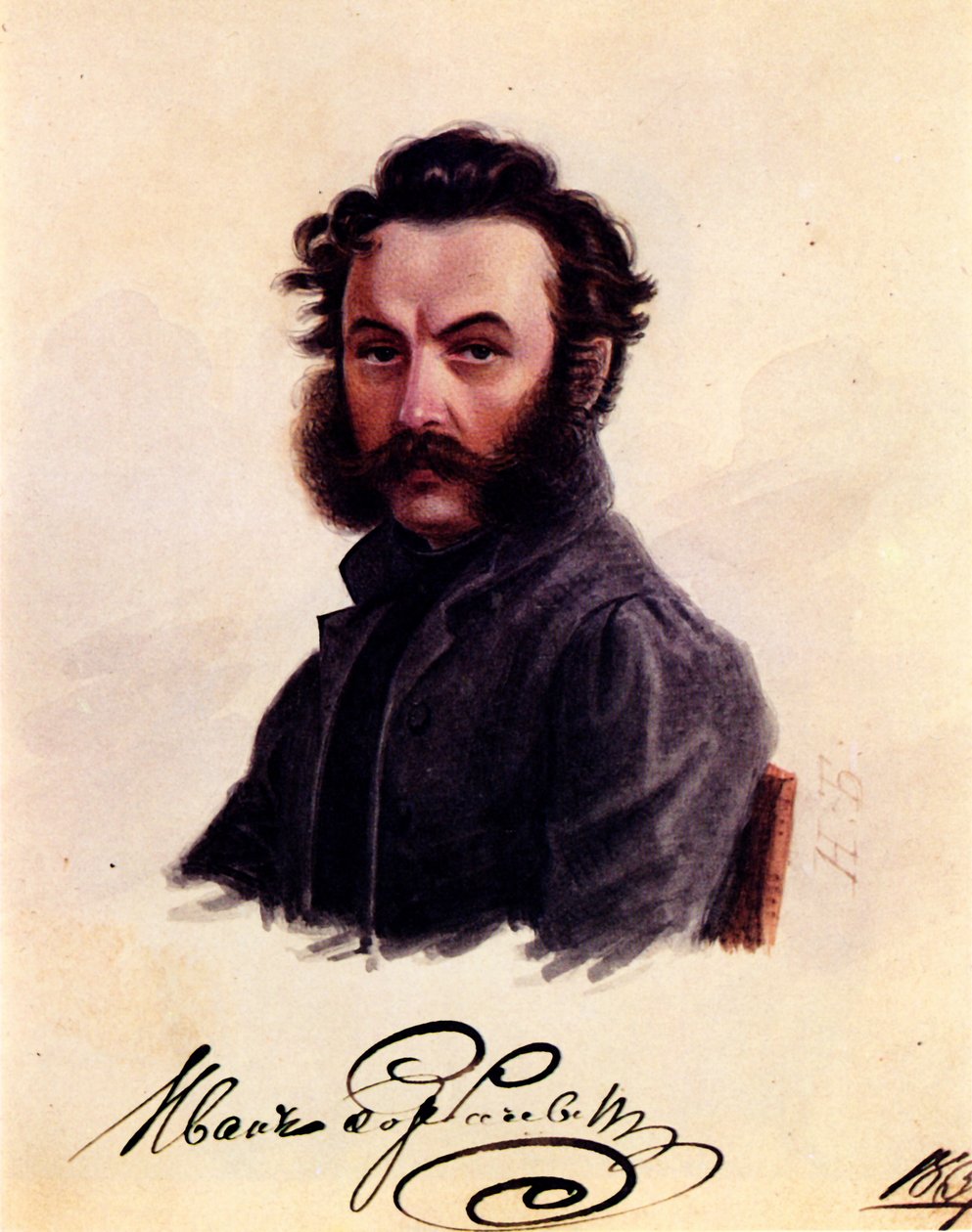 Portrét děkabristy Ivana Horbačevského 1800-1869, 1837 od Nikolai Alexandrovich Bestuzhev