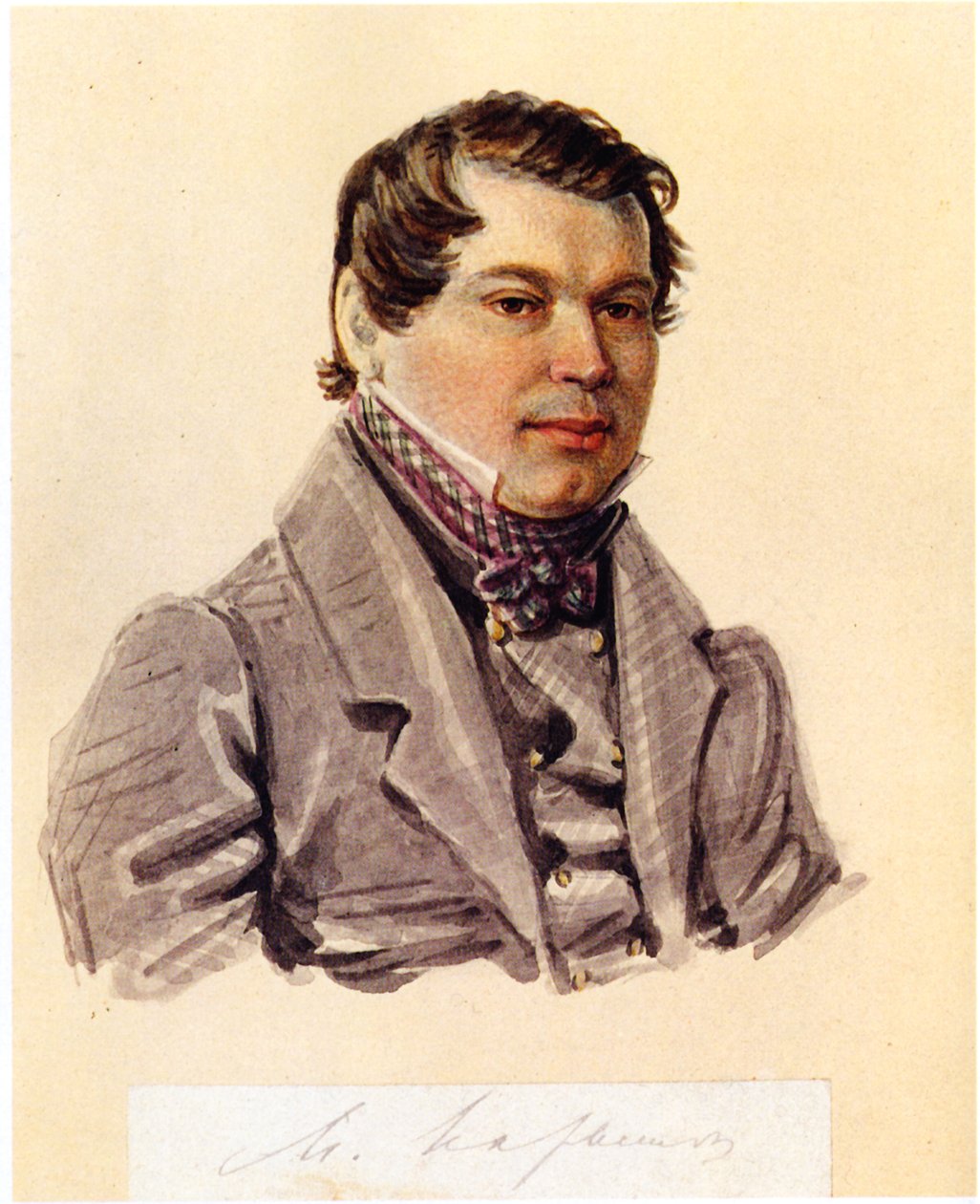 Portrét děkabristy Michaila Naryškina 1798-1863, 1832-1833 od Nikolai Alexandrovich Bestuzhev