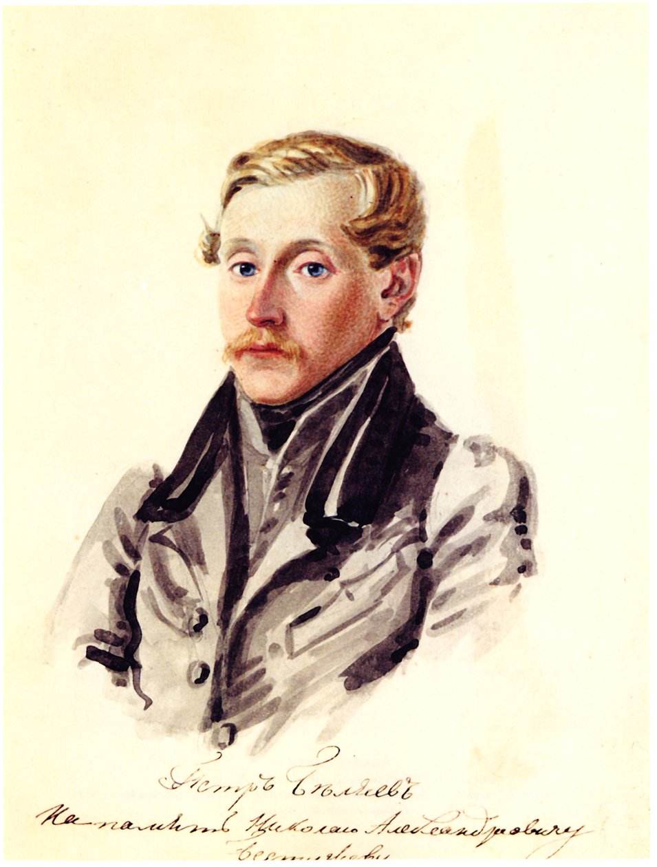 Portrét děkabristy Petra Beljajeva 1804-1864, 1832-1833 od Nikolai Alexandrovich Bestuzhev