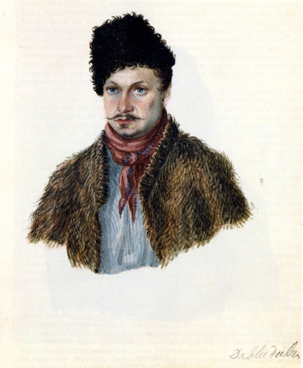 Portrét děkabristy Vasilije Davydova 1793-1855, 1839 od Nikolai Alexandrovich Bestuzhev