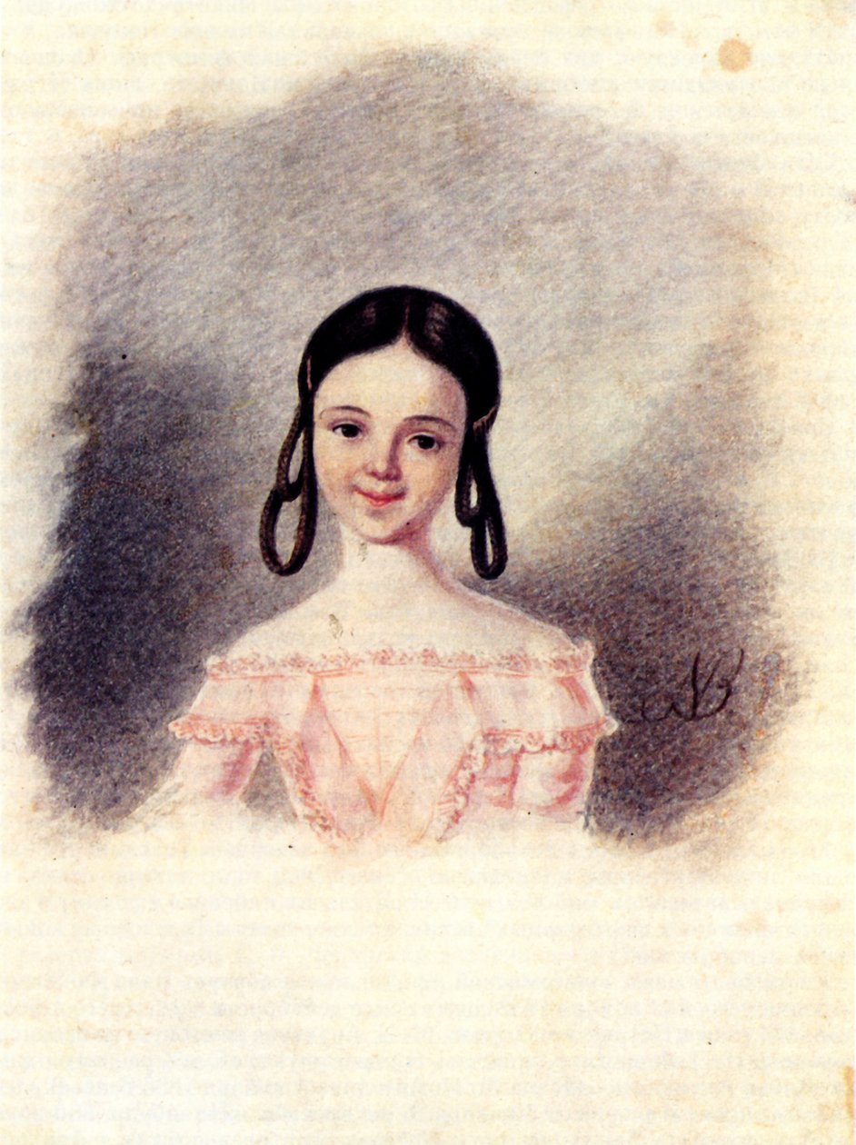 Portrét Sofie Muravyové, dcery děkabristy Nikity Muravyova, 1833-1835 od Nikolai Alexandrovich Bestuzhev