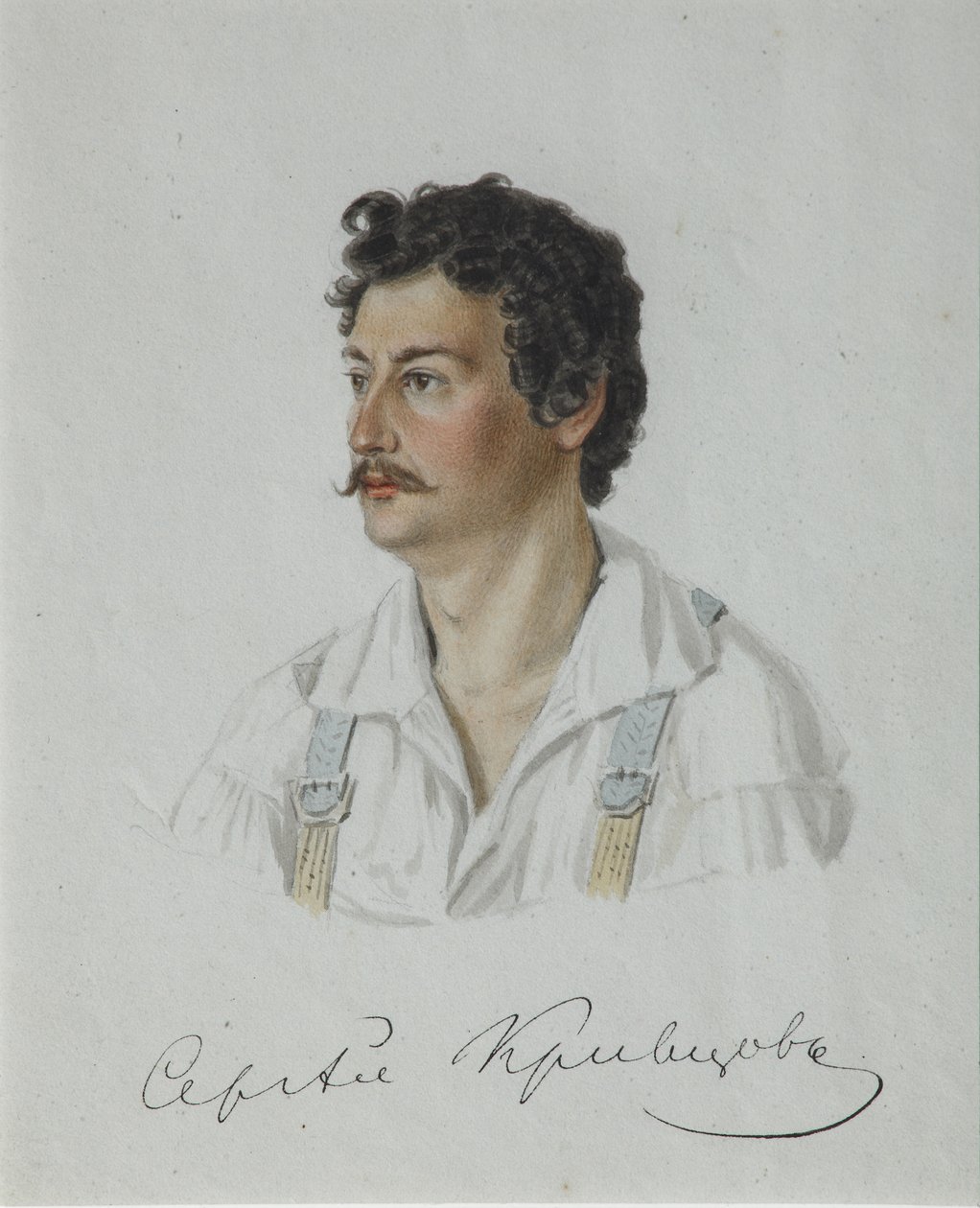 Portrét děkabristy Sergeje Krivcova 1802-1864, 1828 od Nikolai Alexandrovich Bestuzhev