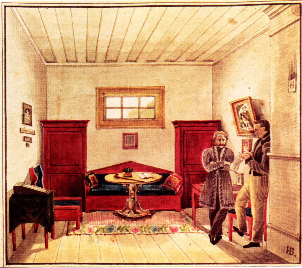 Vězeňská cela děkabristy Nikolaje Panova 1803-1850 ve věznici Peter, 1830-1839 od Nikolai Alexandrovich Bestuzhev