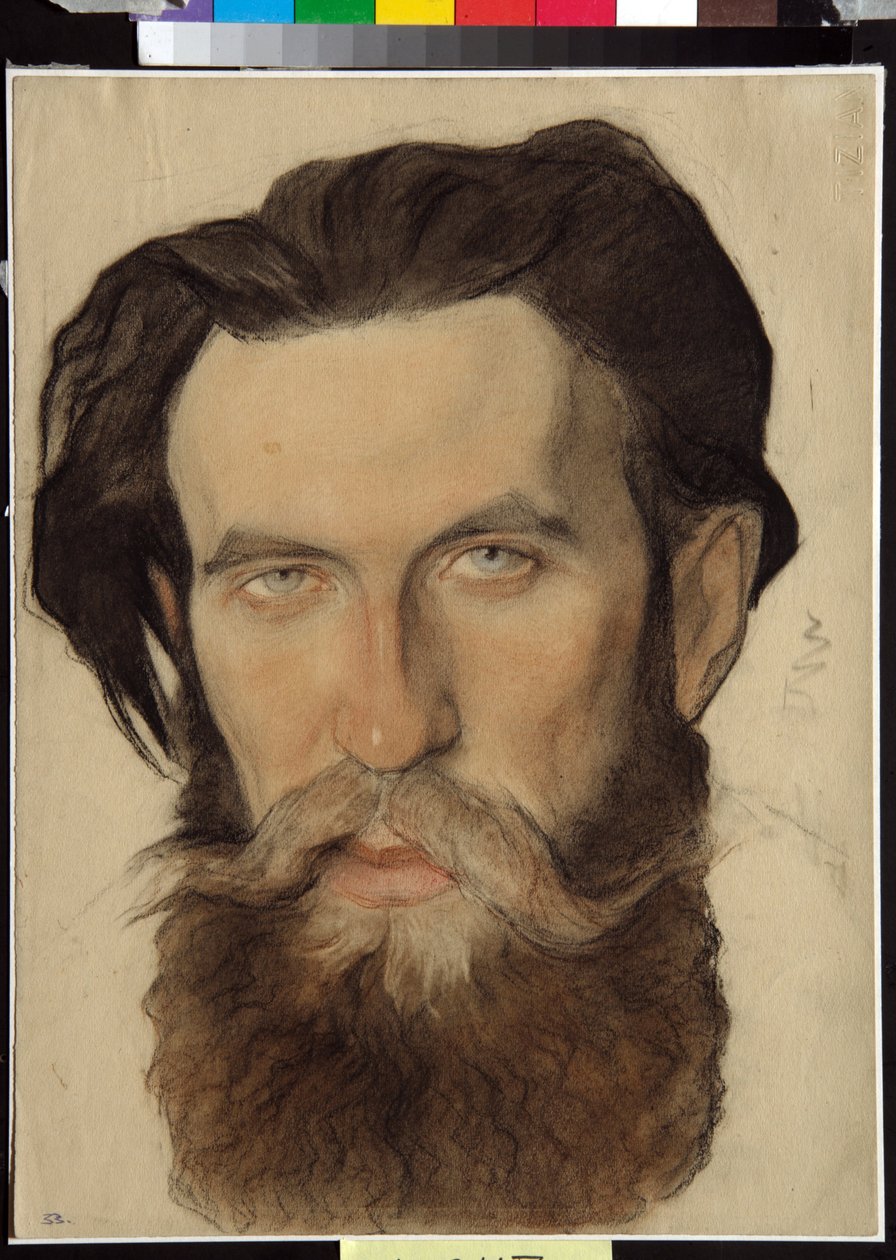 Portrét Otto Yulievitch Schmidt (1891-1956), sovětský vědec (Otto Y.Schmidt) - Kresba Nikolaje Andrejeviče Andrejeva (1873-1932) Sangvinik a křída na papíře (32,4x24,1) od Nikolai Andreevich Andreev