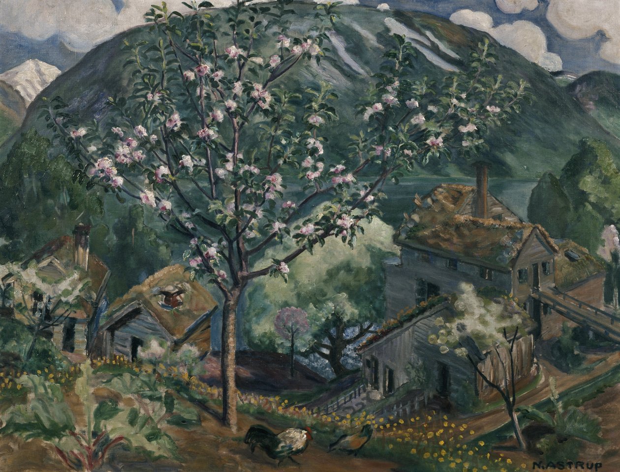 Jabloň v plném květu (olej na plátně) od Nikolai Astrup