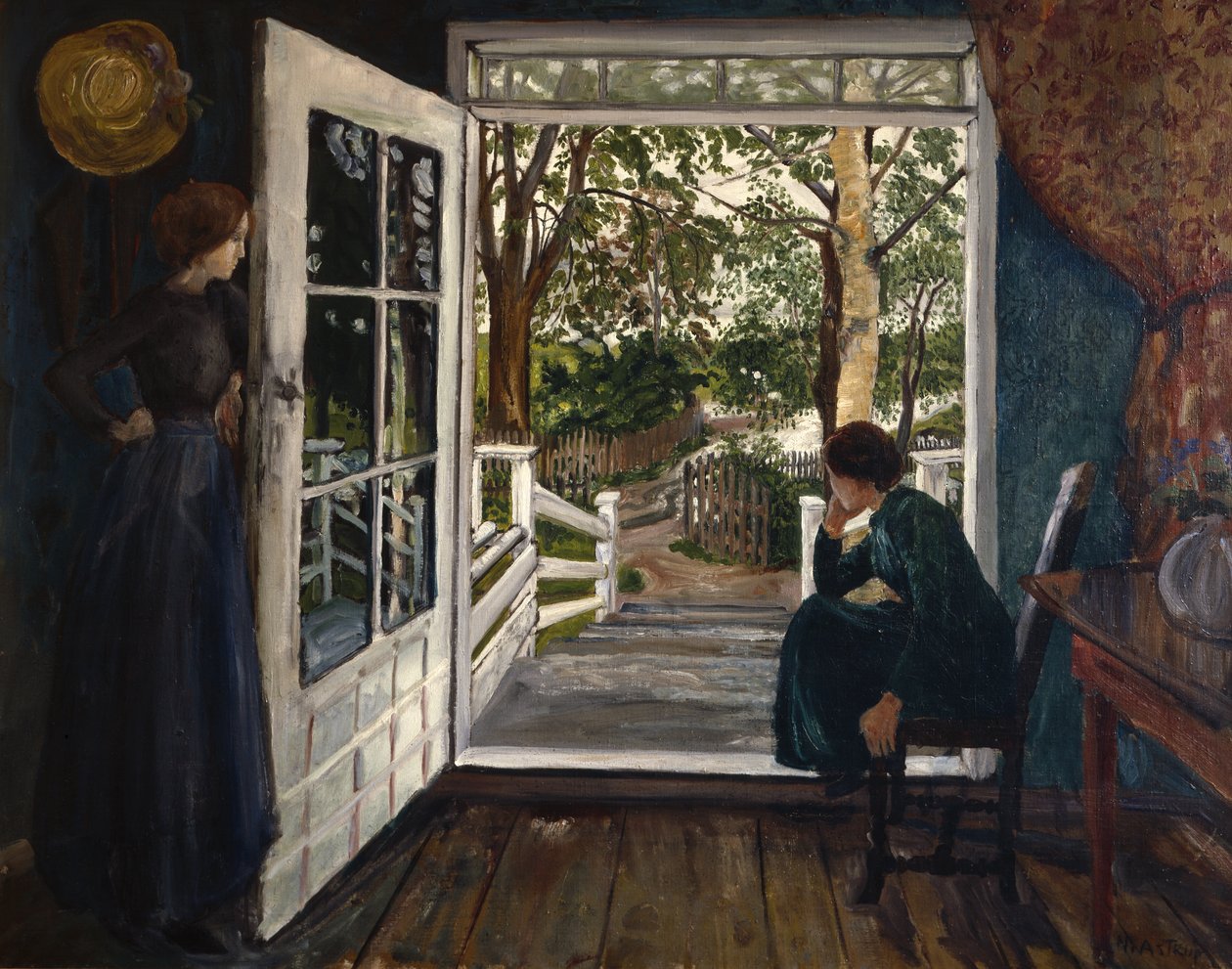 U dveří zahradního pokoje (olej na plátně) od Nikolai Astrup