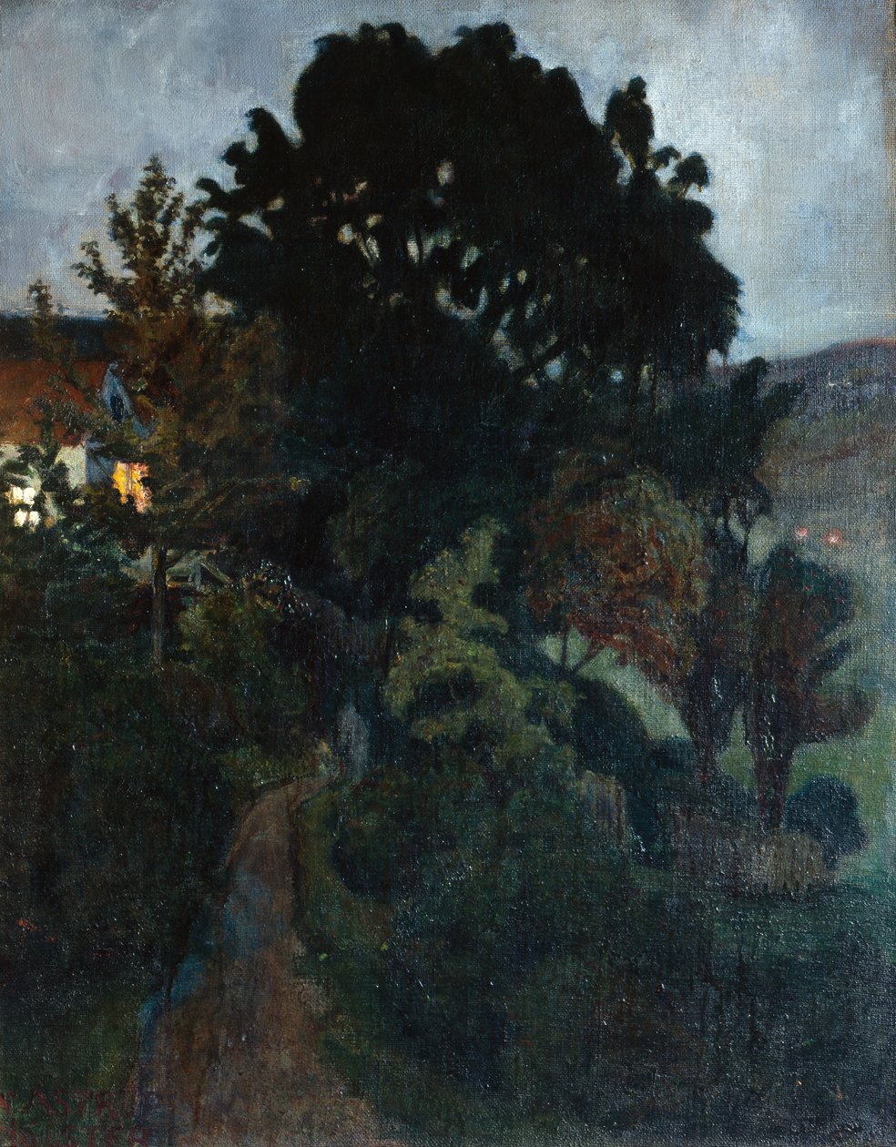 Podzimní soumrak v zahradě od Nikolai Astrup