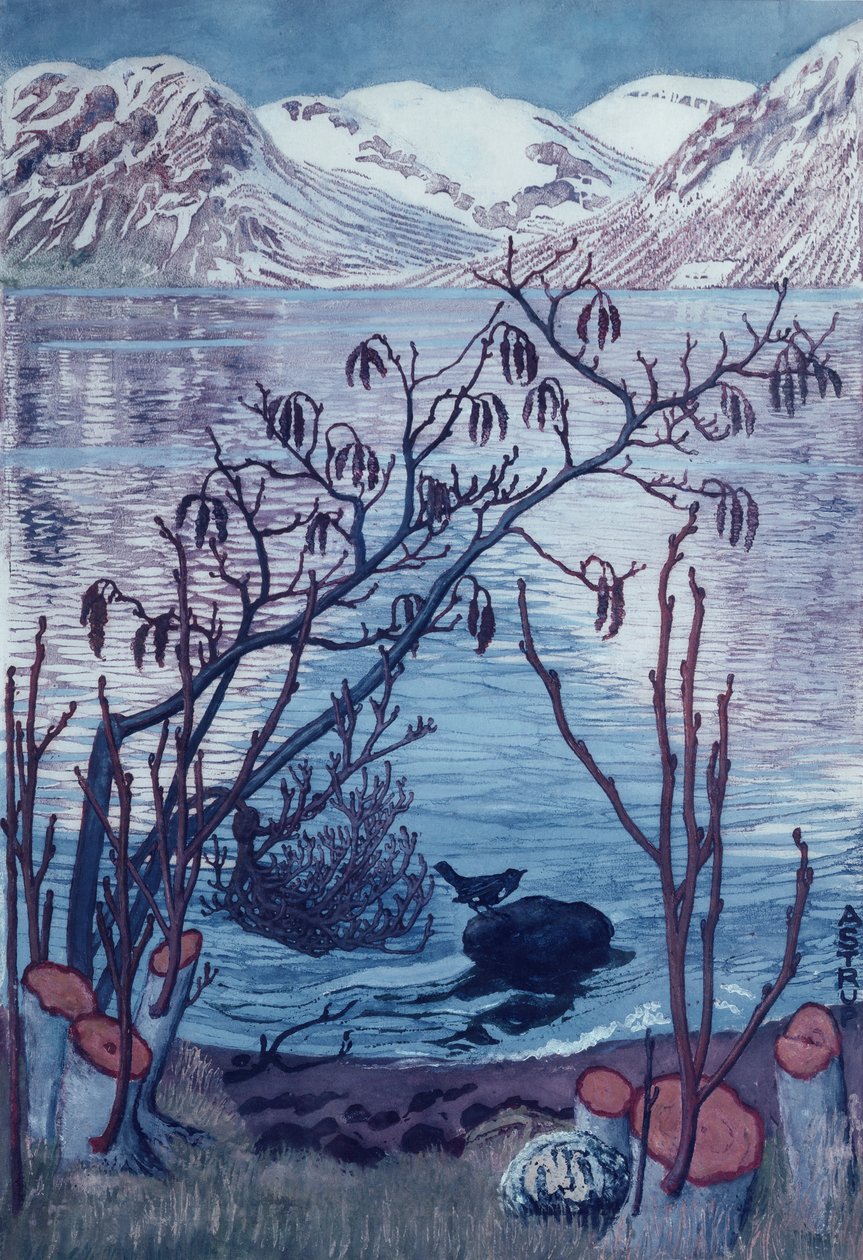 Pták na kameni od Nikolai Astrup