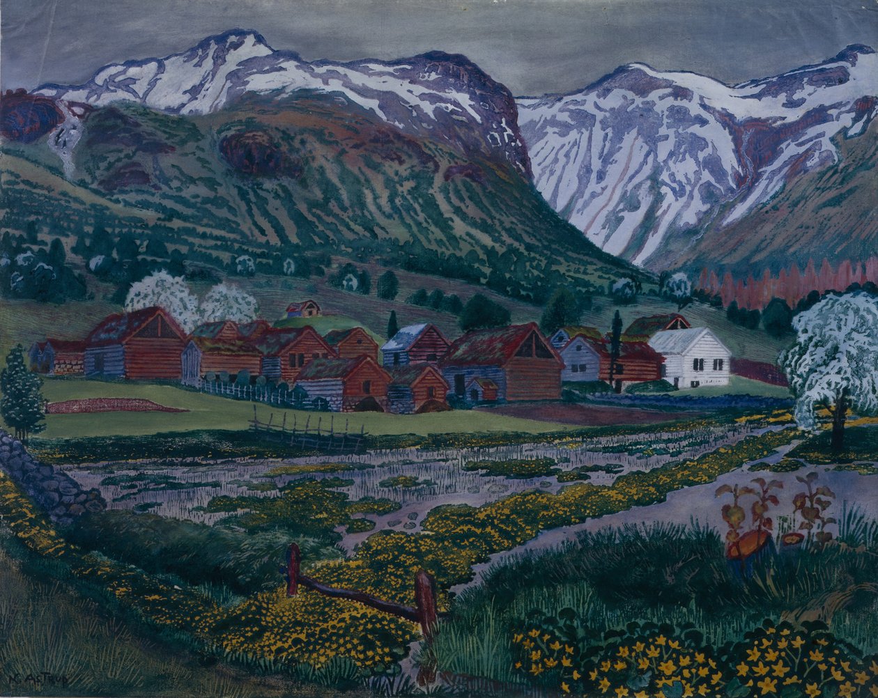 Buttercup Night (olej na plátně) od Nikolai Astrup