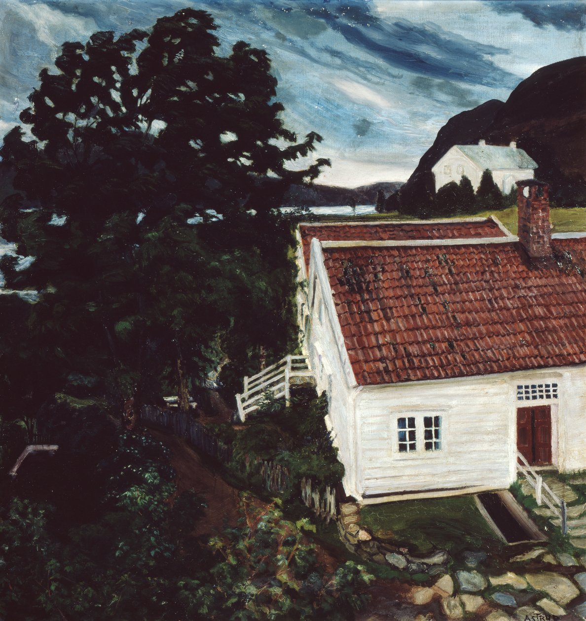 Jolster, nová a stará fara od Nikolai Astrup