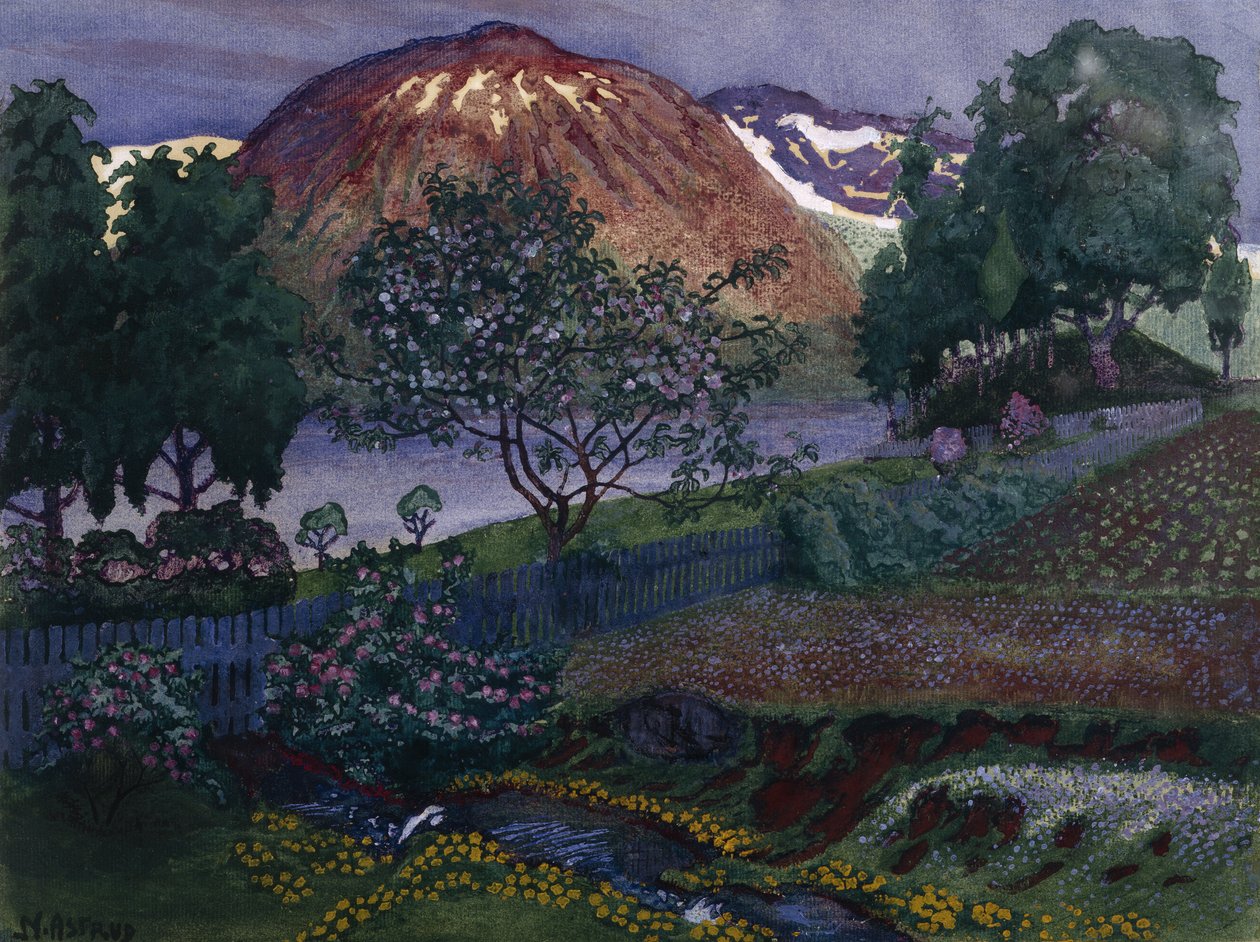 Červencová noc v zahradě (olej na plátně) od Nikolai Astrup