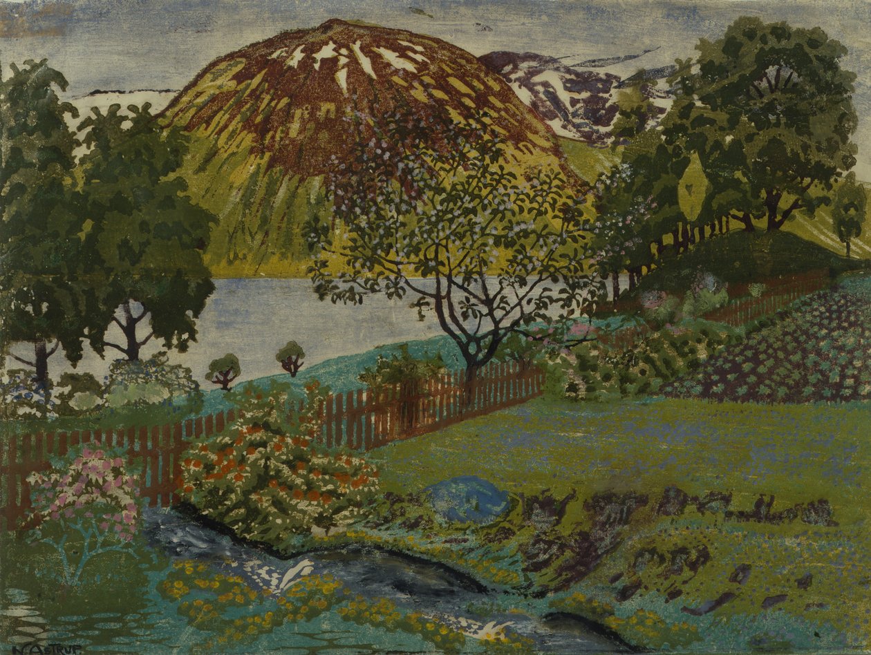 Červnová noc v zahradě (olej na plátně) od Nikolai Astrup
