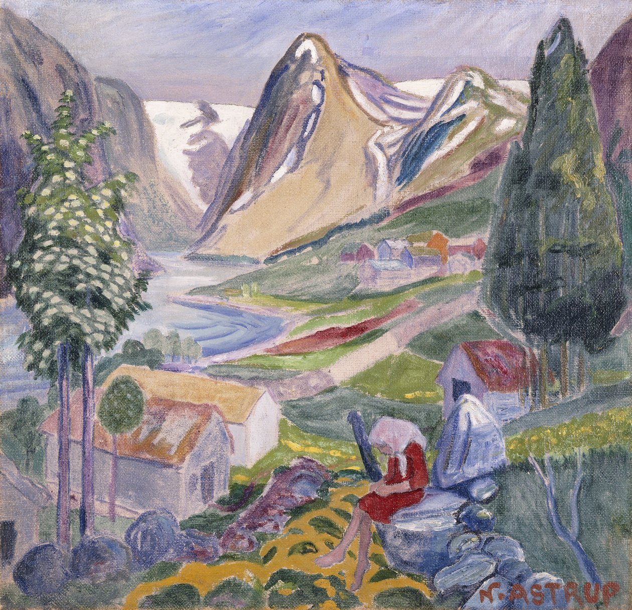 Kari v Sunde; Kari paa Sunde, od Nikolai Astrup