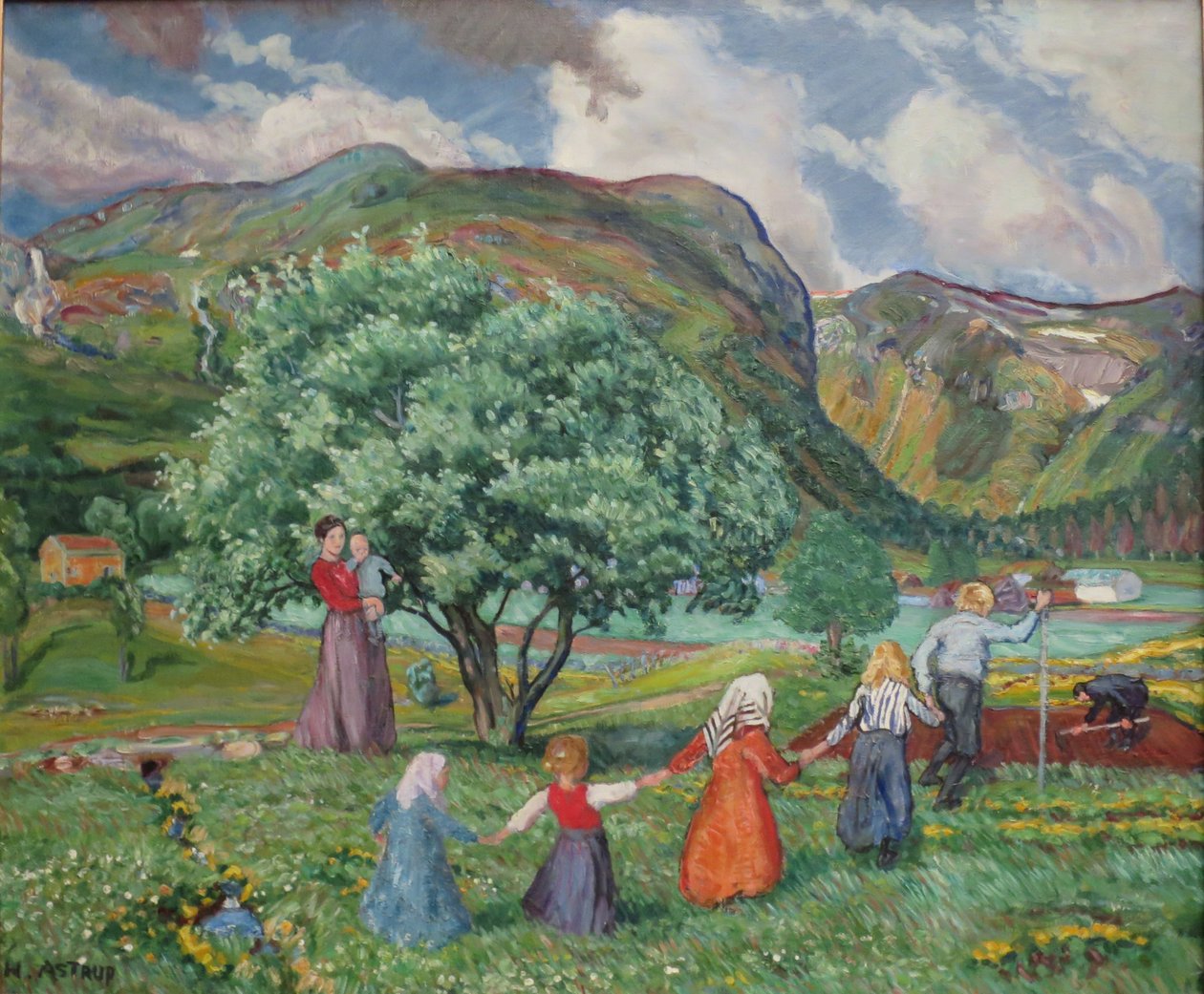 Norsky Nynorsk:  Vítr v létě a hrající si děti
Norsky Bokmål:  Norsky: Letní vítr a hrající si děti od Nikolai Astrup