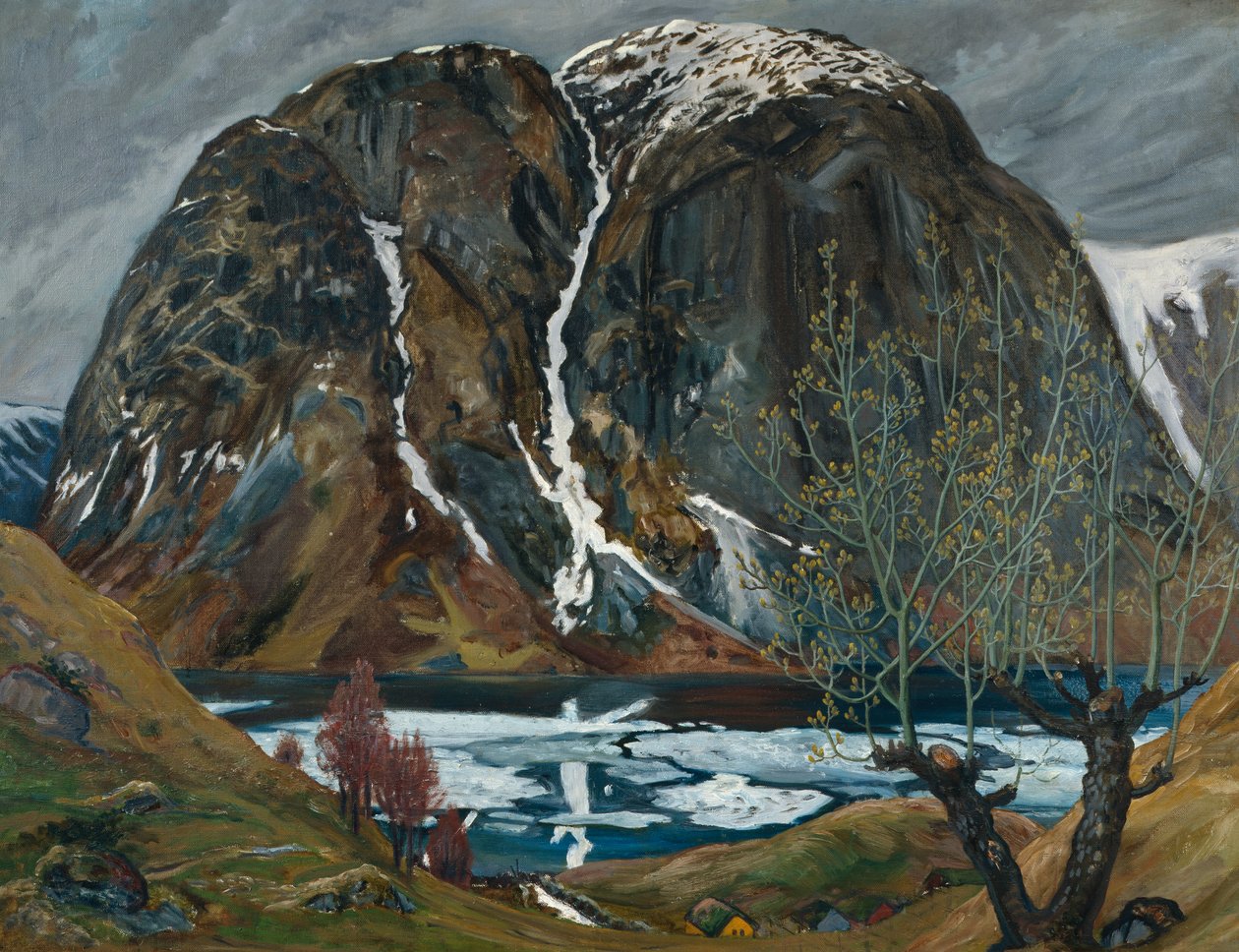 Jarní tání pod kopcem od Nikolai Astrup