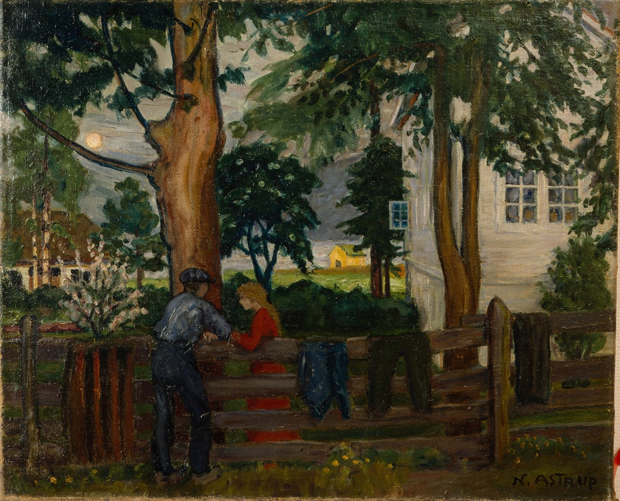 Letní noc u zahradní brány (olej na plátně) od Nikolai Astrup