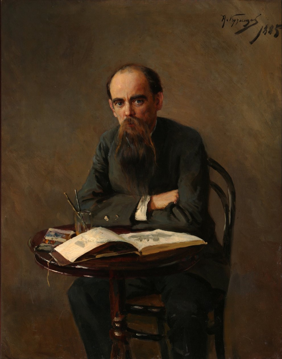 Portrét malíře Jefima Jefimoviče Volkova 1844-1920, 1885 od Nikolai Dmitrievich Kuznetsov