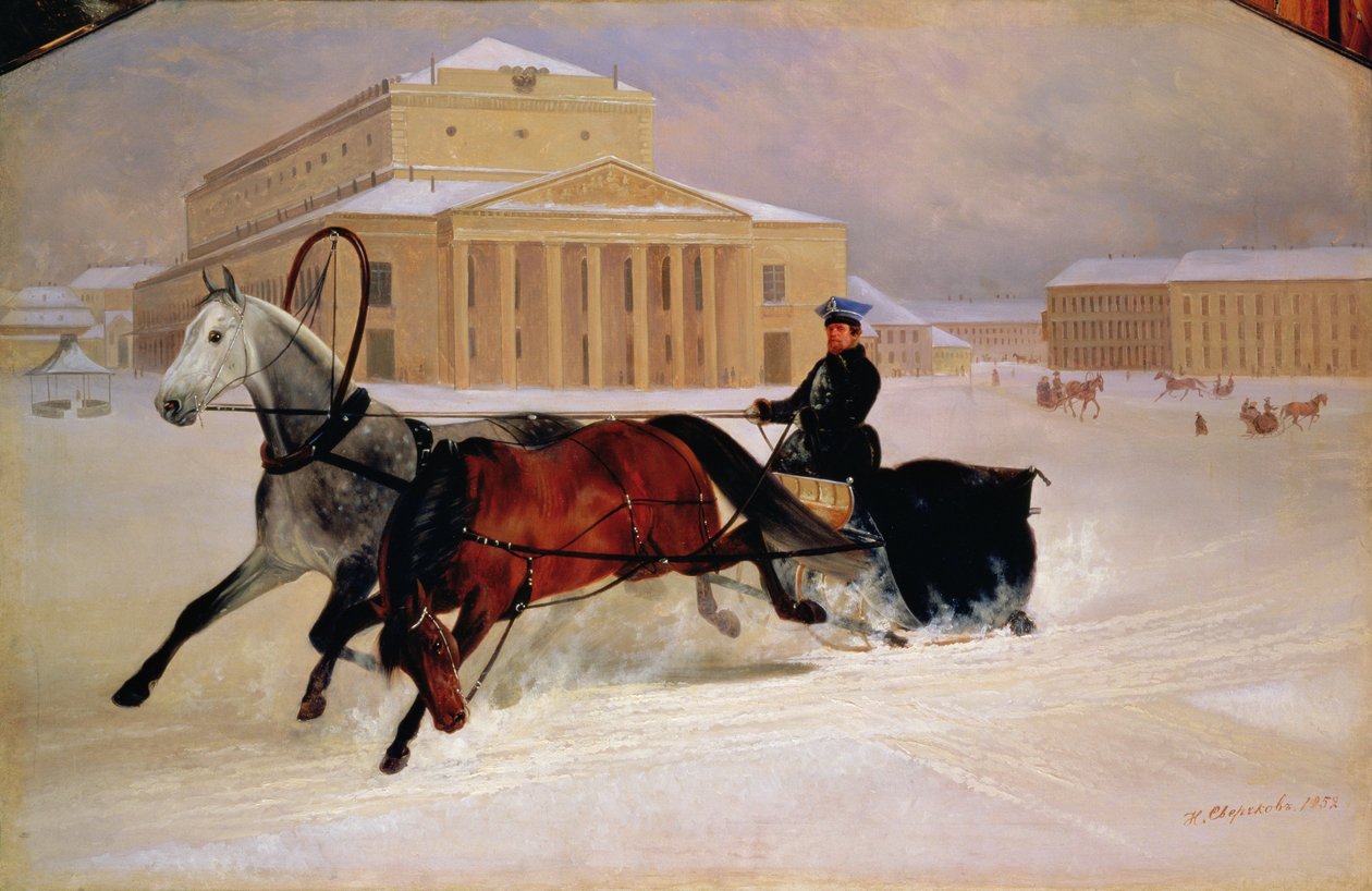 Pole Pair se stopovým koněm ve Velkém divadle v Moskvě, 1852 od Nikolai Egorevich Sverchkov