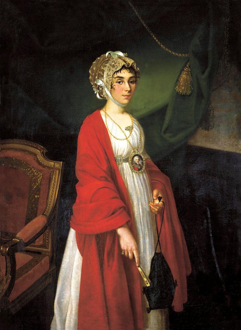 Portrét Astress a Singer, Contesse Praskovya Sheremeteva, Zhemchugova 1768-1803, 18 od Nikolai Ivanovich Argunov