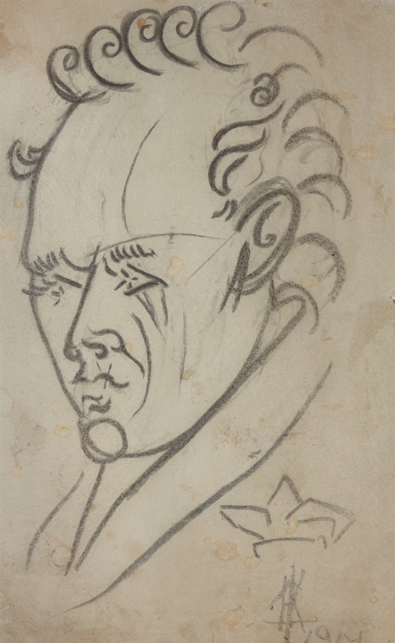 Portrét básníka Vasilije Kamenského 1884-1961, 1913. od Nikolai Ivanovich Kulbin