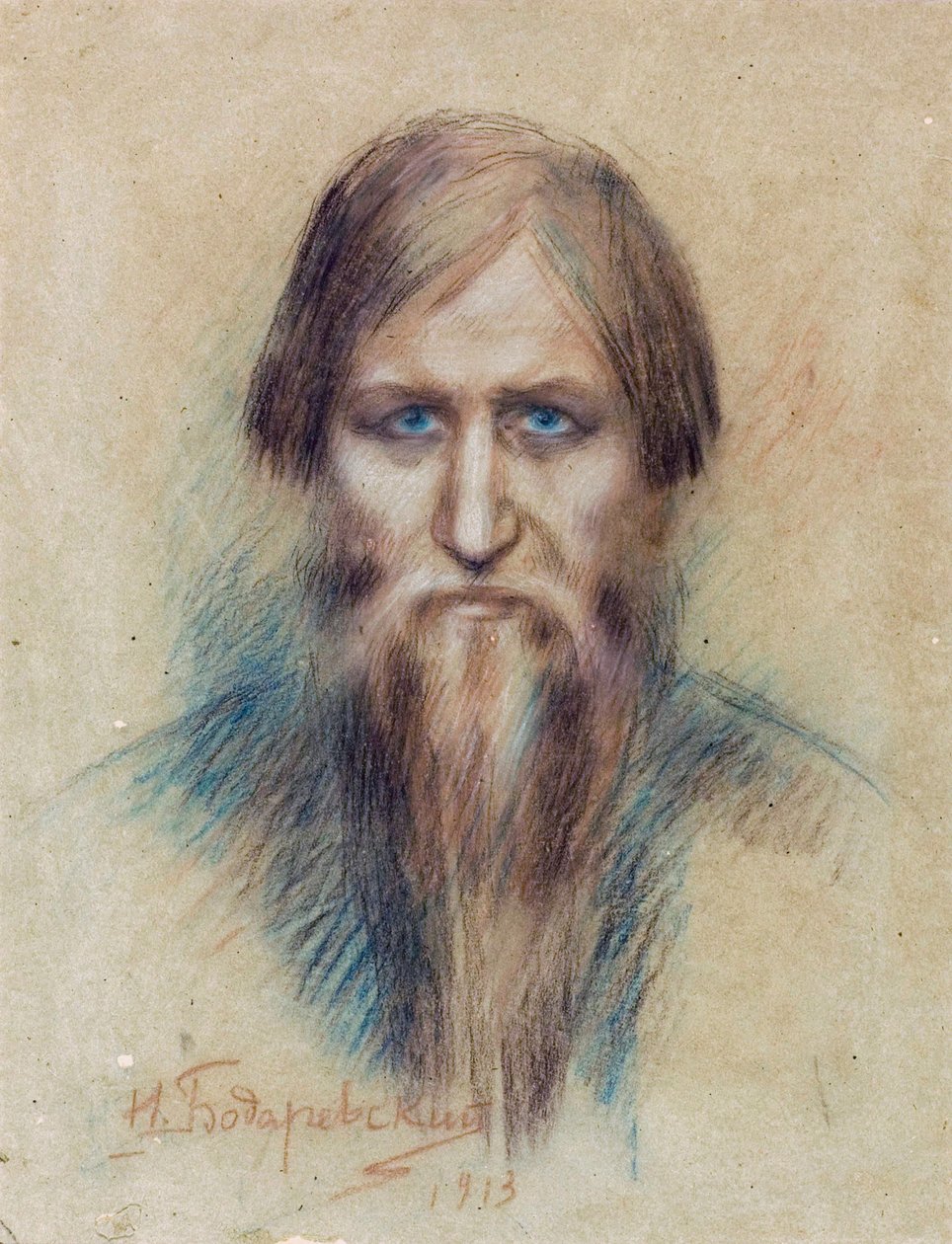 Portrét ruského mystika Grigorije Jefimoviče Rasputina (Rasputin od Nikolai K. Bodarevski