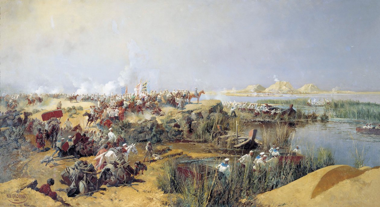 Ruské jednotky překračující řeku Amudarja, 1873 1889. od Nikolai Karasin