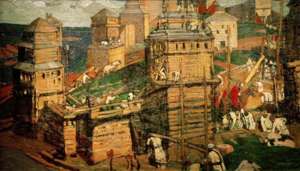 Budování města od Nikolai Konstantinowitsch Roerich