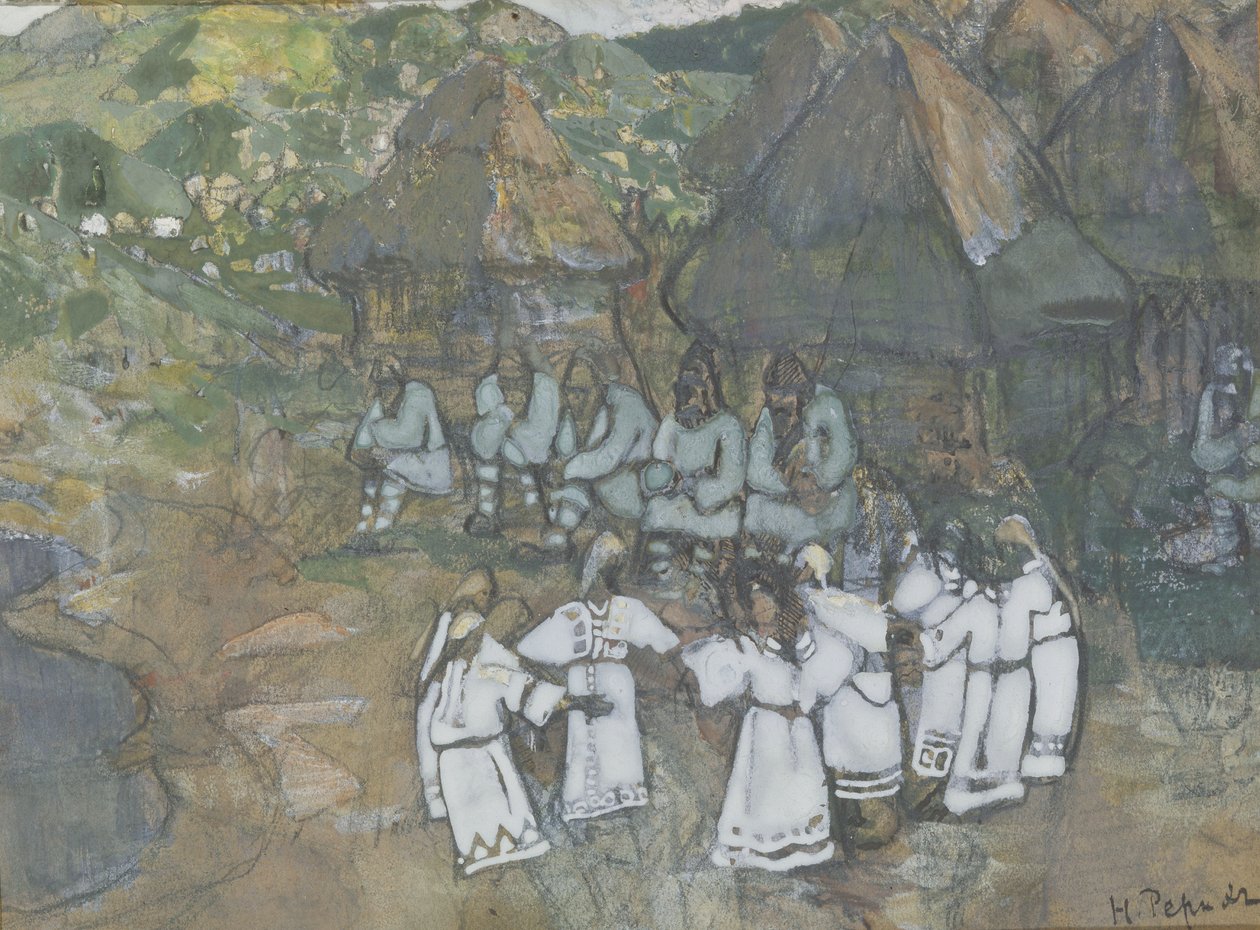 Kruhový tanec, počátek 20. století od Nikolai Konstantinowitsch Roerich
