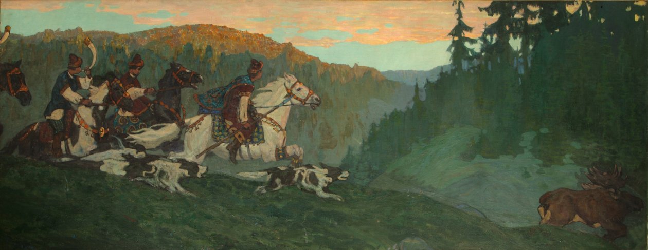 Ranní lov velkého prince, 1901 od Nikolai Konstantinowitsch Roerich