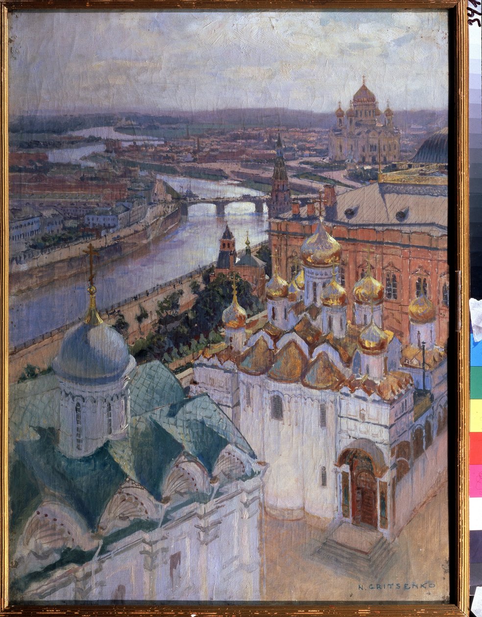 Pohled na Moskvu z Ivan The Great Bell Tower. Obraz Nikolaje Nikolajeviče Gritsenka (1856-1900), olej na plátně od Nikolai Nikolaevich Gritsenko