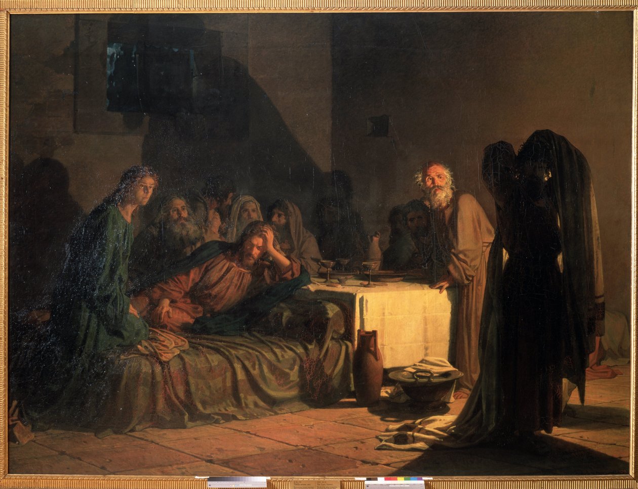 "Poslední večeře"" Obraz Nikolaje Nikolajeviče Ge (1831-1894) 1863 Státní ruské muzeum, Petrohrad od Nikolai Nikolajevitch Gay