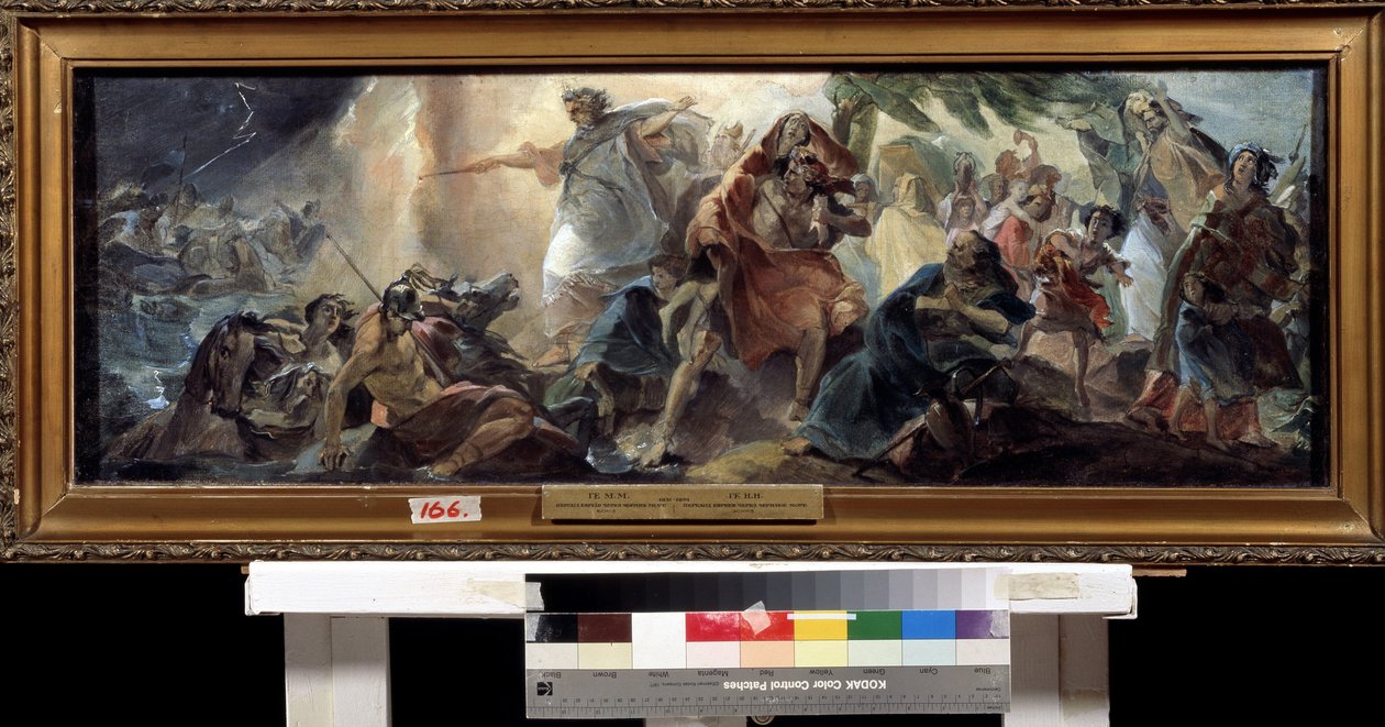 Židé překračující Rudé moře (The Israelite crossing of the Red Sea). Obraz Nikolaje Nikolajeviče Ge (Gay) (1831-1894), olej na plátně, ruské umění. Státní muzeum umění, Charkov (Ukrajina). od Nikolai Nikolajevitch Gay