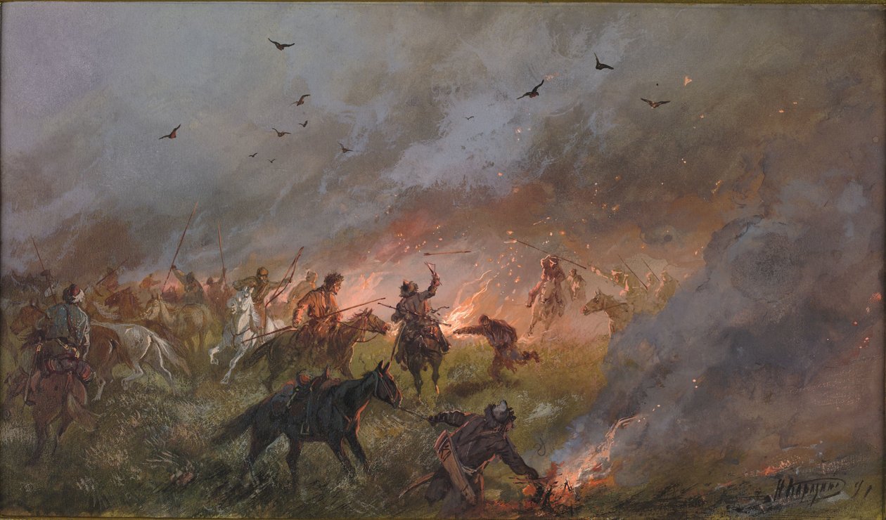 Porážka Pugačevových vojsk u Troitska, 1891. od Nikolai Nikolayevich Karasin