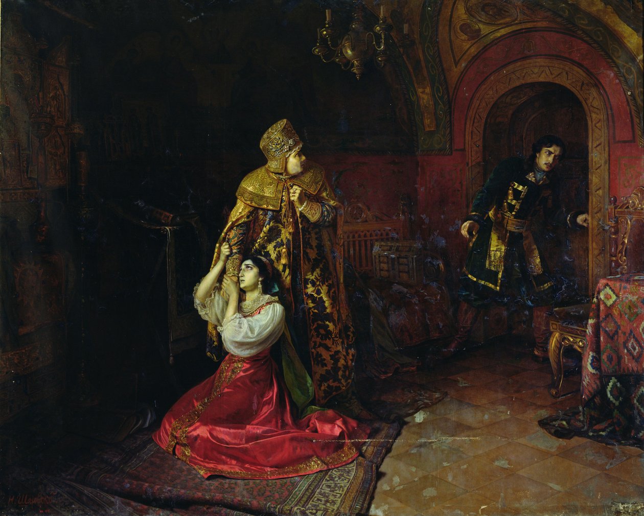 Poslední minuty Godunovovy rodiny (olej na plátně) od Nikolai Pavlovich Shakhovskoi