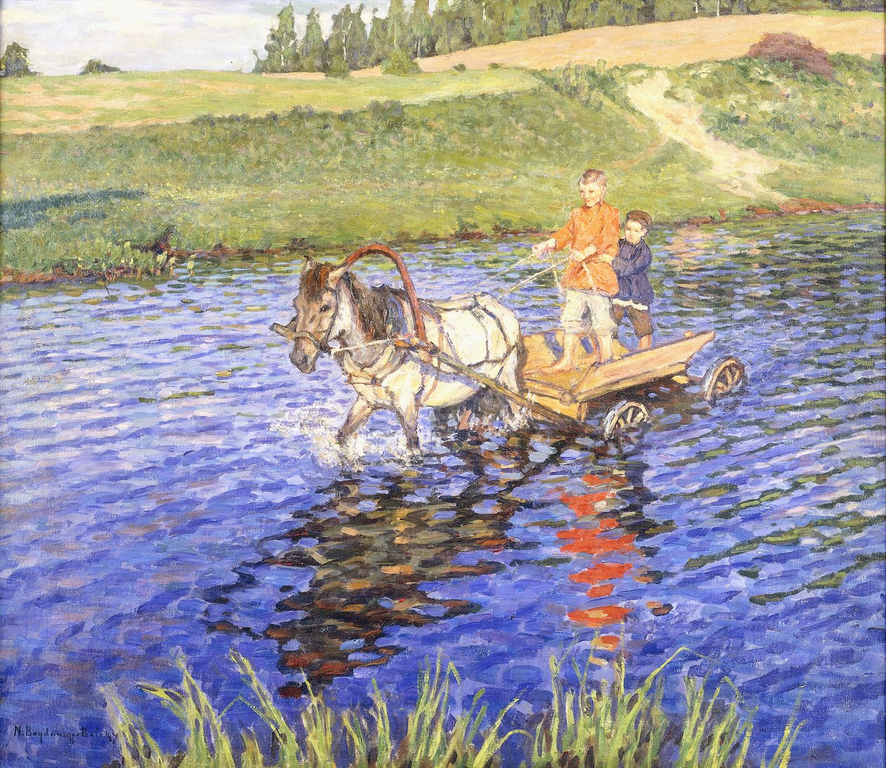 Překročení řeky od Nikolai Petrovich Bogdanov Belsky