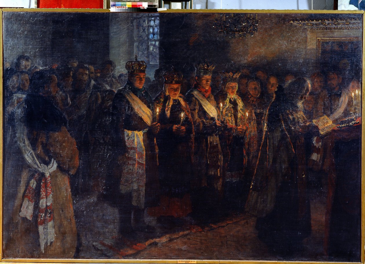 Svatba s pravoslavným knězem od Nikolai Petrovich Bogdanov Belsky